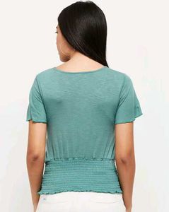 Cute Green Flutter Sleeve Top