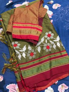 Elegant Ethnic Saree (खन साड़ी)(with Ready Blouse)