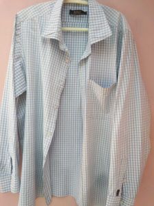 Mens Check Shirt Blue &amp; White
