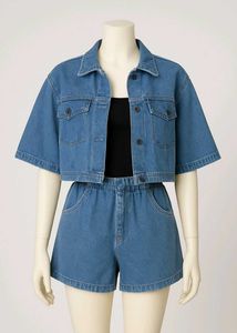 Denim Jacket & Shorts Set