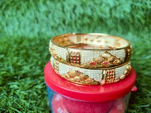 Metal Kangan With Golden Polish