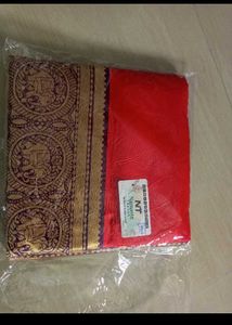 New Red &amp; Blue Elephant Border Design Sarees