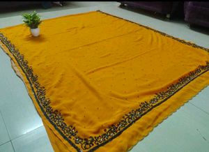 Elegant Yellow Sequence Saree