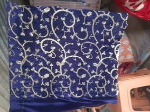 Royal Blue Velvet Saree - Unused