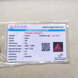 5.40 CTS. Red Italian Triangular Coral Gemstone