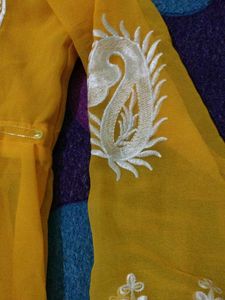 Yellow Embroidered Kurta