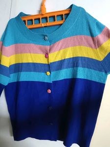 Viral Korean Sweater With Rose Buttons