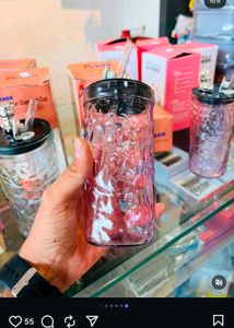 Cute Bear Diamond Glass Cup