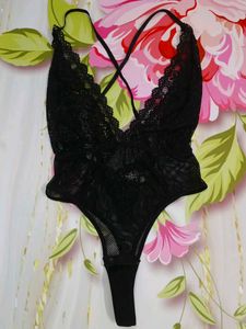 (434)Black Lace Bodysuit