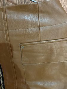 Leather Skirt Coffee Elegant Brown