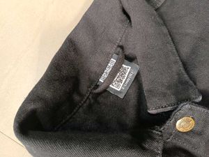 Virgio Black Cropped Denim Jacket, XL Size