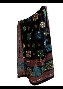 New With Tag Black Cotton Jari Wark Dupatta 💕