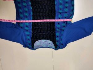 Blue &amp; Black Printed Kurta