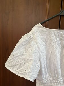 White Short Sleeve Mini Dress