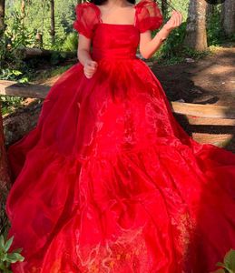 Customized Red Organza Princess Dress
