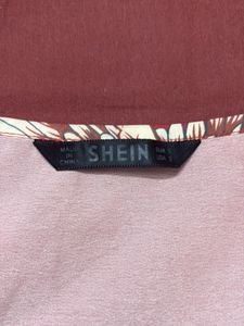 Red Crane Print Top