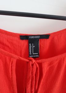 Red Orange Bell Sleeves Top
