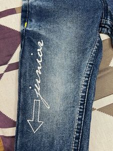Kids&#39; Graphic Sequin Denim Jeans with Drawstring