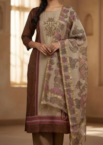 Soch Embroidered Kurta set with madhubani dupata