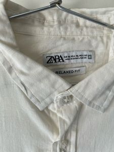 Zara White Relaxed Fit Shirt