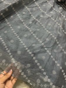 Grey Net Lehenga Set