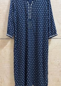 Navy Print Midi Dress