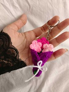 Crochet Flower Bouquet Keychain