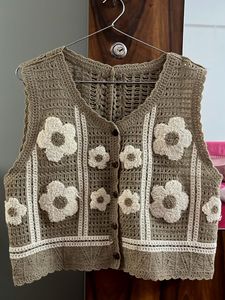 Crochet Floral Vest