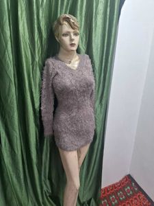 Fluffy Knit Mini Dress