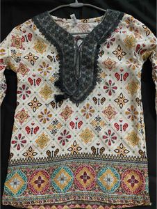 Multicolour Rajasthani Print Short Kurti
