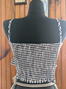 Gingham Bow Crop Top
