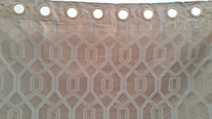 Beige Geometric Curtain Panel