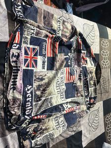 Novelty Newspaper Print Button-Down Shirt