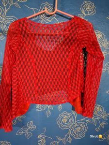A Black Top With  Net Jacket