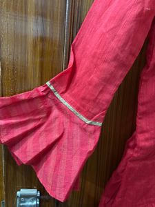 Red co ord set with dupatta