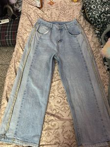 Wide Leg Jeans with Side Detail