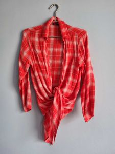 Ginger Red FREE Size FLANNEL COVER UP