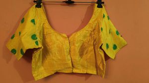 YELLOW- GREEN CHANDERI COTTON SAREE
