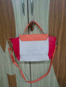Imported Color Block Satchel Bag