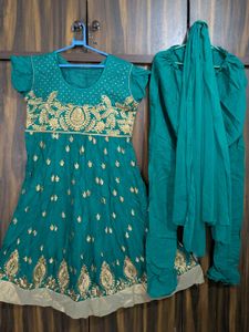 Green Embroidered Kurta Set