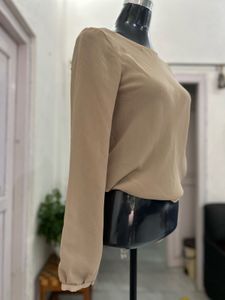 Tan Long Sleeve Blouse