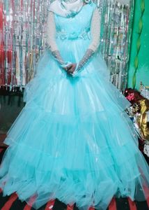 Wedding Princess Gown Four Player Net Fabric