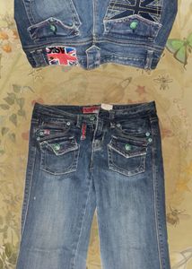 Vintage ASK Jeans with UK Flag Details