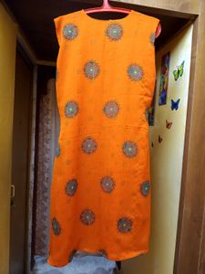 Fanta Orange Xxl Kurti With Linning