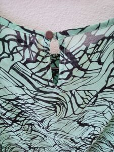 Stylish Green And Black Cut Out Top