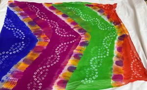 Chiffon tie dye+ bandhni multicolour dupatta