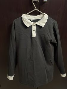 Grey Full Sleves Collor Top