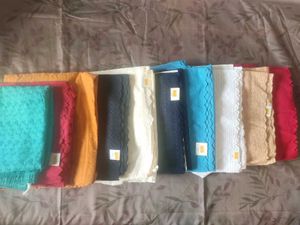 Blue Embroidered Cotton Pants