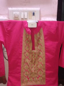 Pink Embroidered Kurta