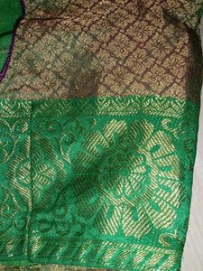 Green 💚 &amp; Purple 💜 Silk Saree